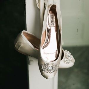 NIB Badgley Mischka Karter II Lace-Up Ballet Flats